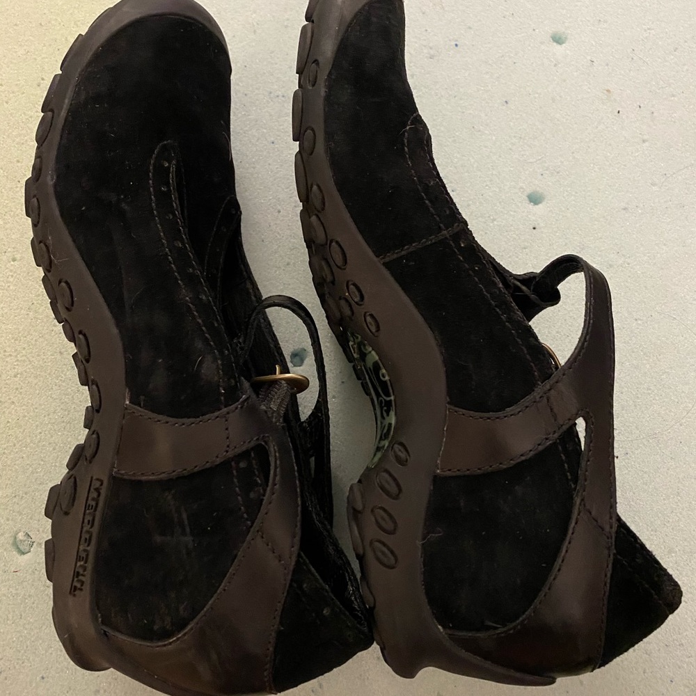 Merrell Plaza Strap Midnight comfort shoe. Black suede leather, women’s size 10 - Picture 7 of 7
